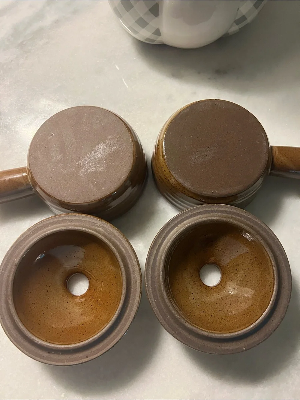Brown Ceramic Sauce Servers with Lids (Set of 2)